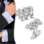Steel Cufflinks - Monkey See, Hear, Speak no Evil Steel Cufflinks - Monkey See, Hear, Speak no Evil